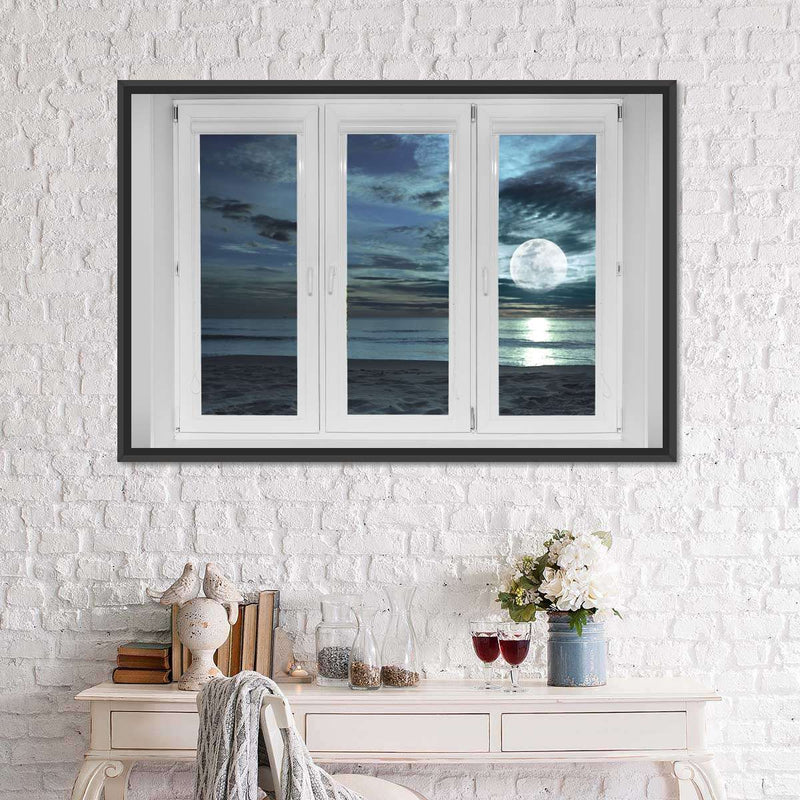 Window To Moonlit Beach Wall Art