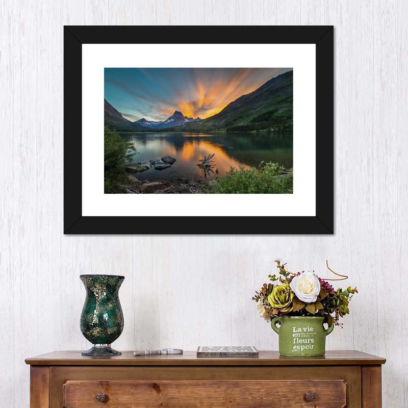 Swiftcurrent Sunset Lake Wall Art
