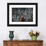 Snowy Noble Deer Wall Art