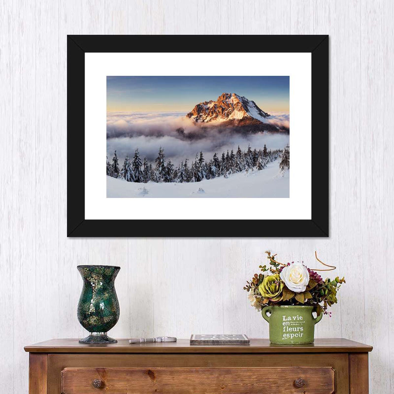 Snow Mountain Sunset Wall Art