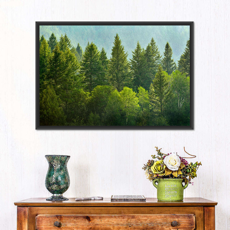 Lush Green Pine Trees Wall Art