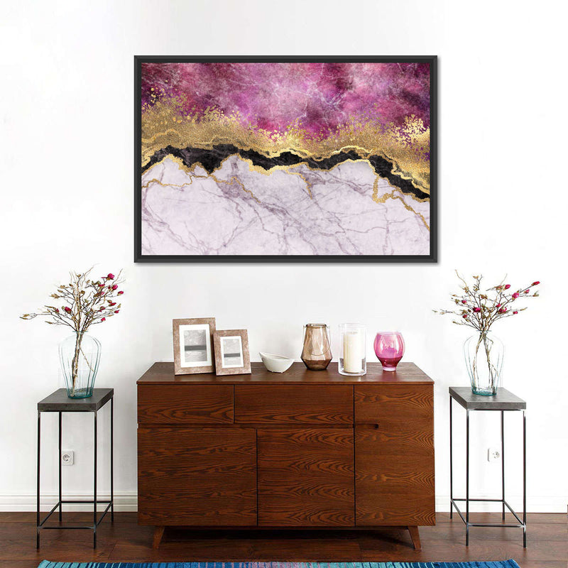 Pink And Gold Abstract Wall Art