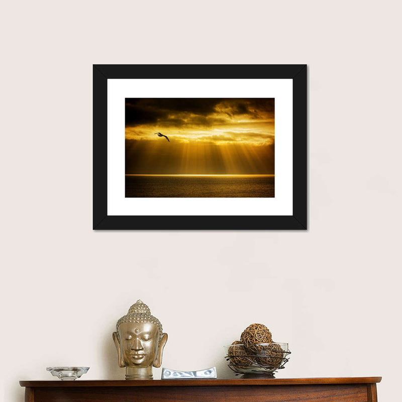 Golden Ocean Sky Wall Art