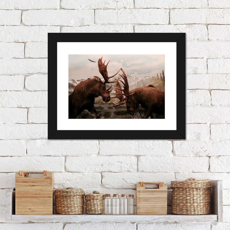 Moose Battle Wall Art