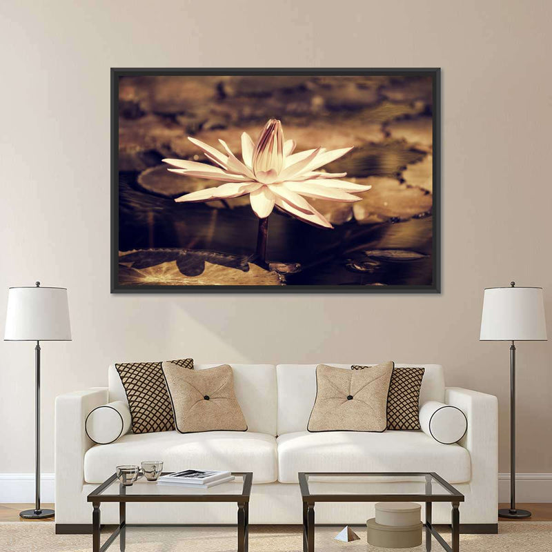 Sepia Lotus Flower Wall Art