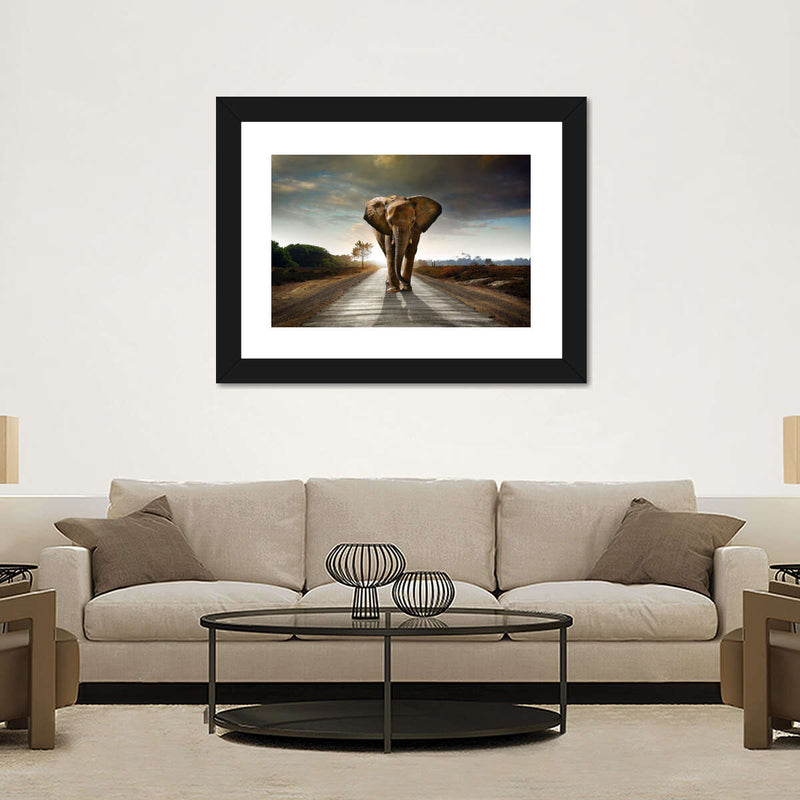 Walking Lone Elephant Wall Art