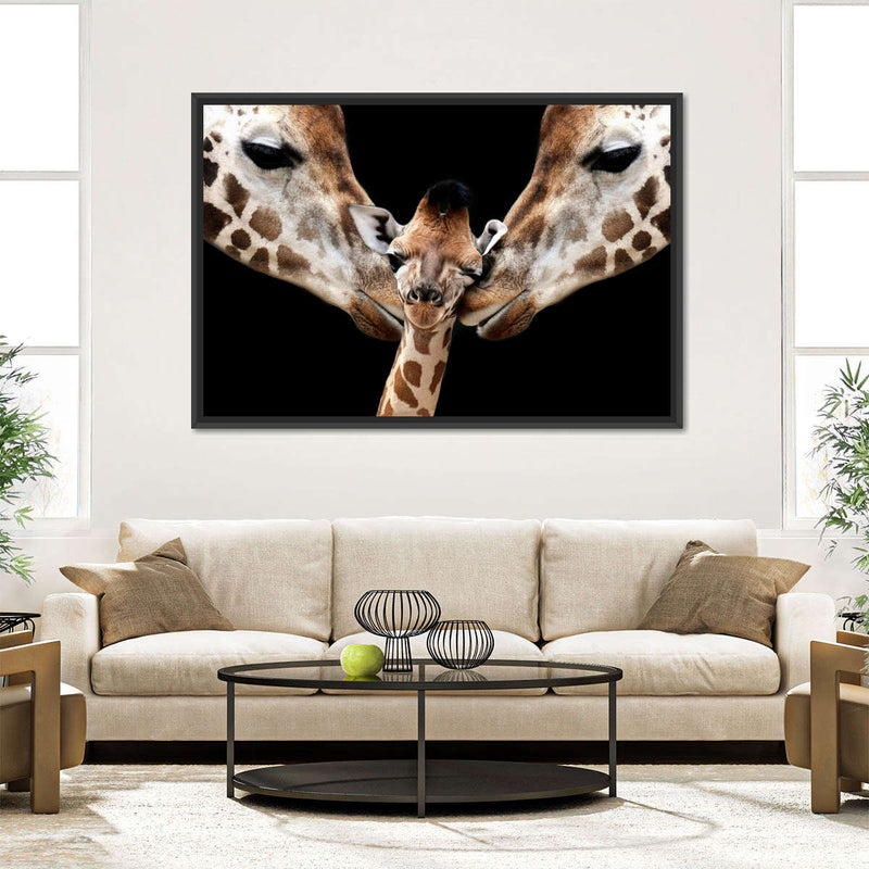 Happy Giraffe Family Wall Art