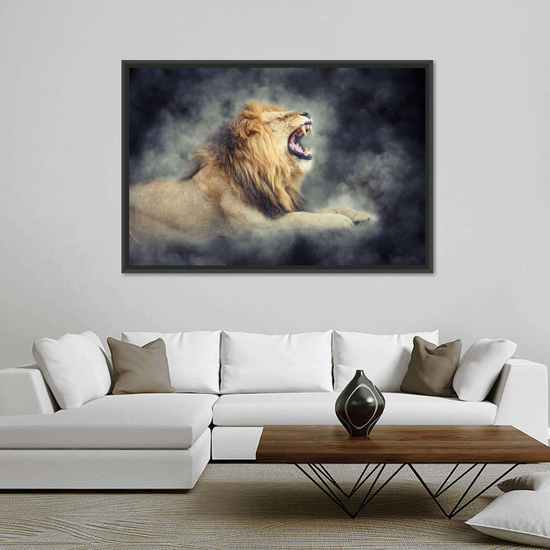 Misty Wild Lion Wall Art