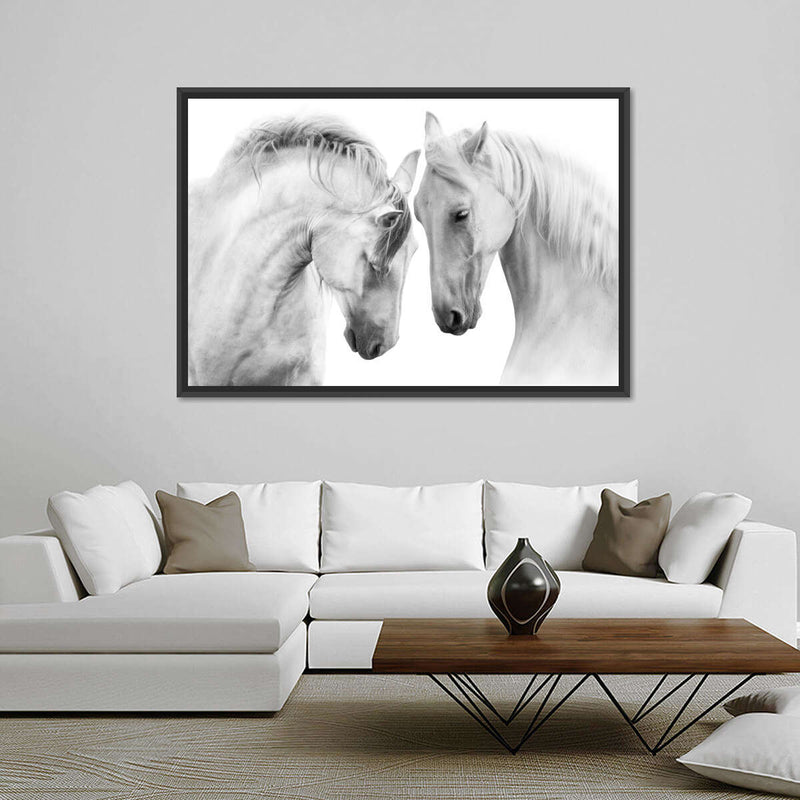 White Horse Couple Wall Art