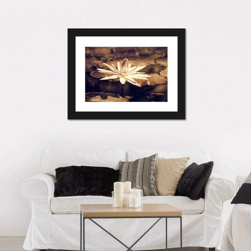 Sepia Lotus Flower Wall Art