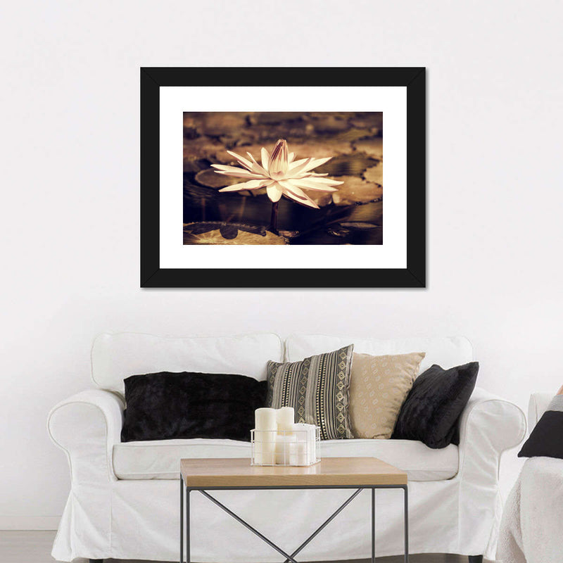 Sepia Lotus Flower Wall Art