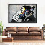 Monkey Wearing Headphones Wall Art