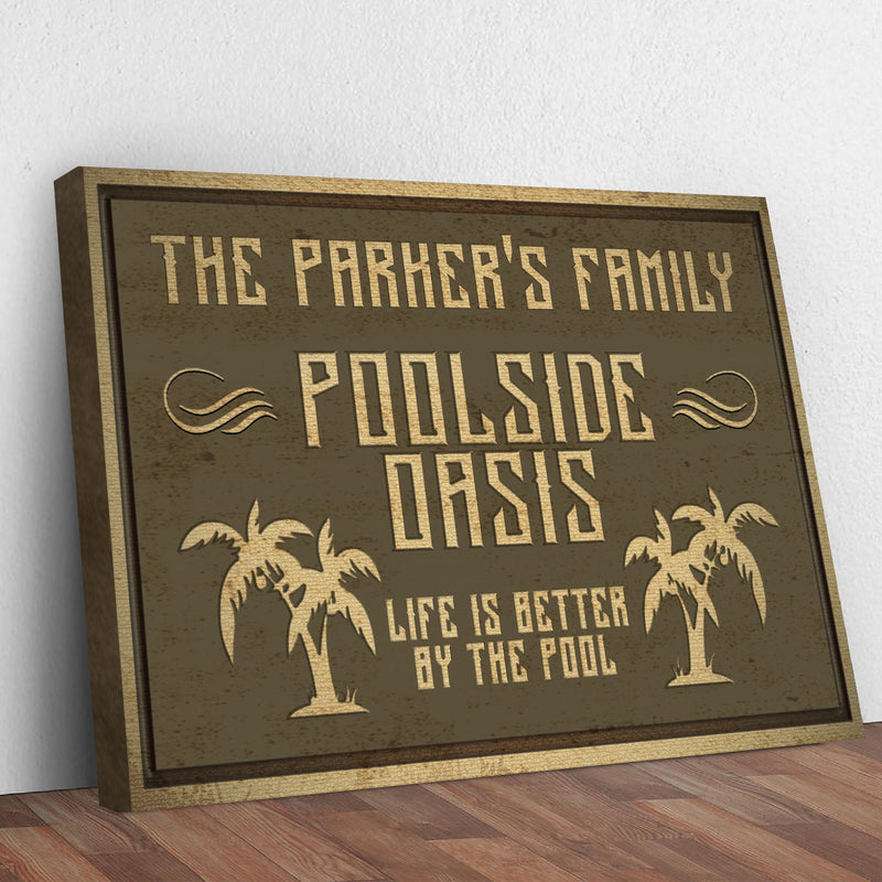 Family Poolside Oasis Sign