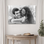 Couple Charcoal Portrait Sign