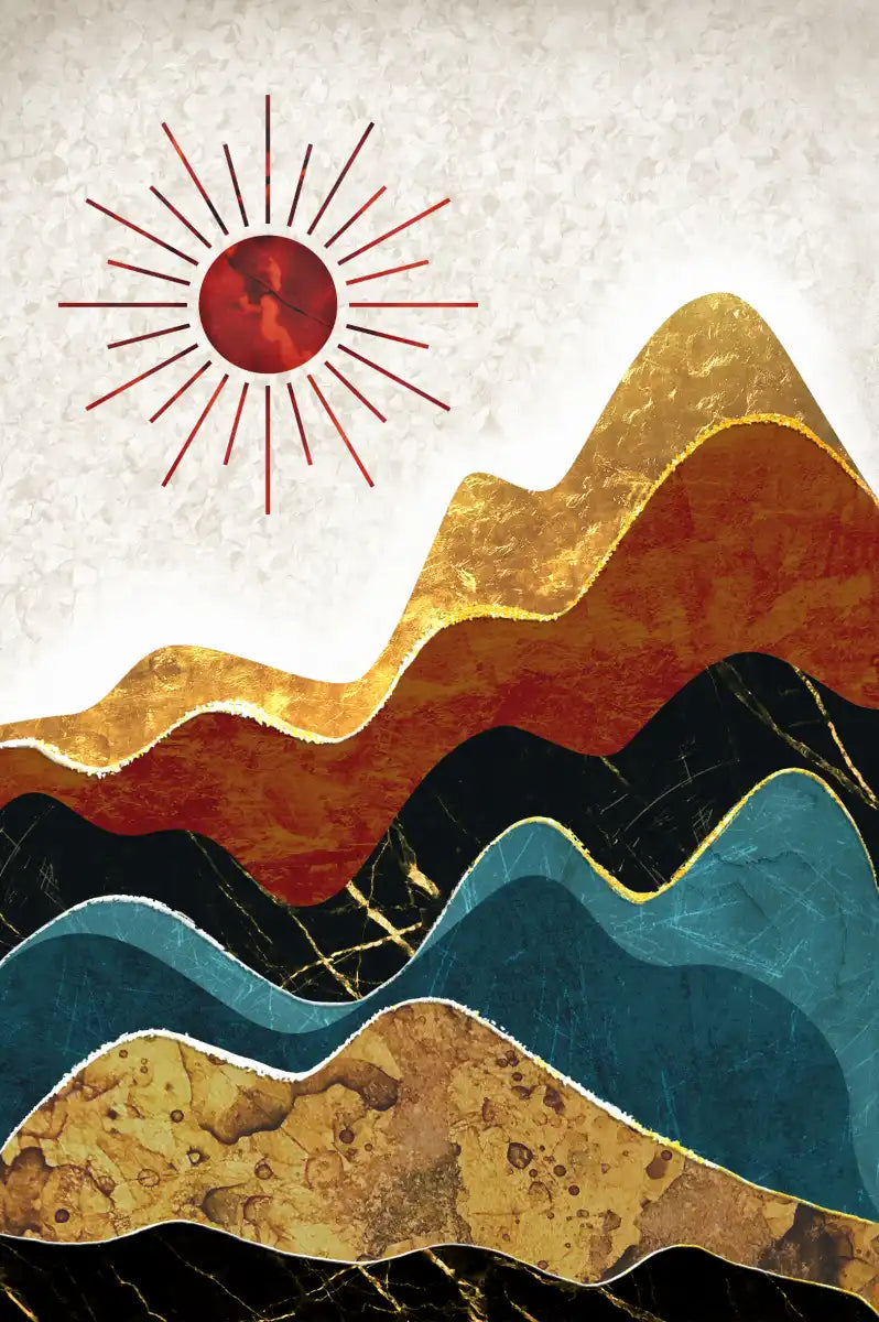 Textured Mountain Landscape Abstract Wall Art