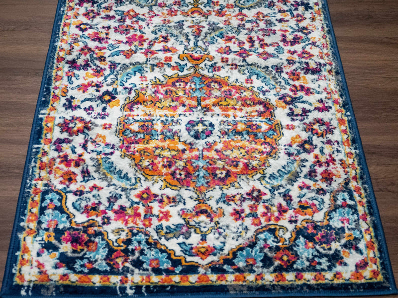 Tigril Blue & Orange 2304 Area Rug