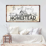 Family Vintage Rust Homestead Sign