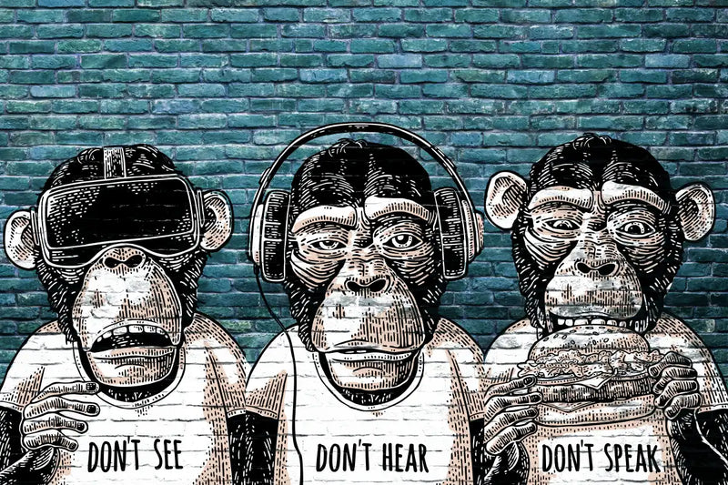 Three Monkeys Wall Art