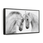 White Horse Couple Wall Art