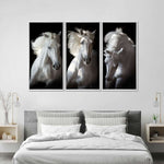 Three White Horses Wall Art
