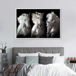 Three White Horses Wall Art