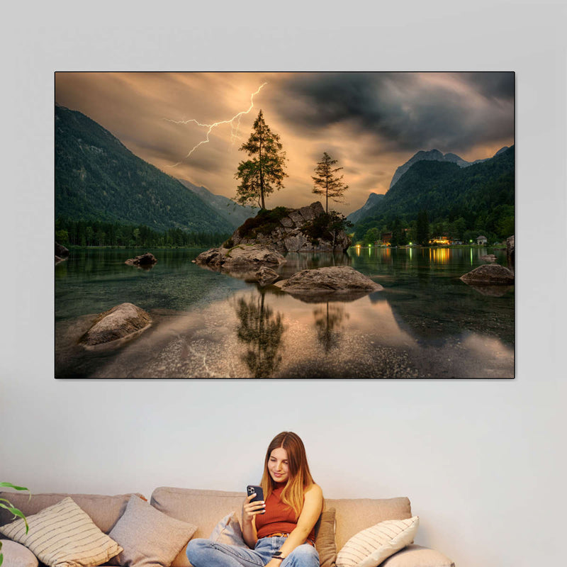 Magical Lakeside Mountain Wall Art