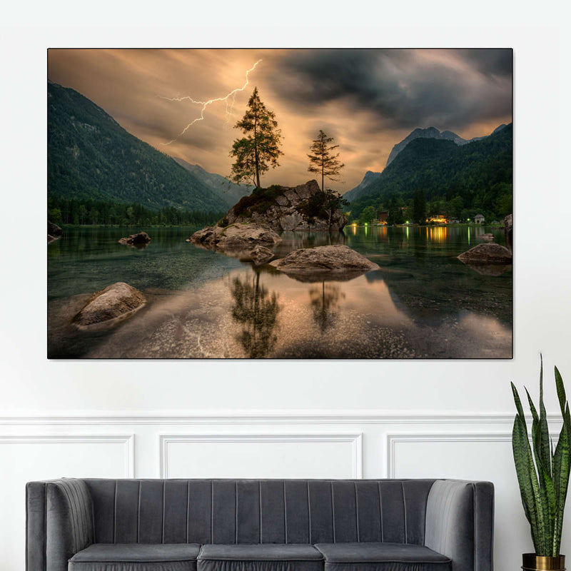 Magical Lakeside Mountain Wall Art
