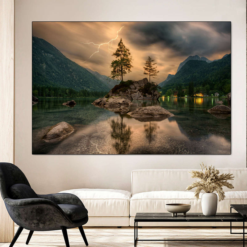 Magical Lakeside Mountain Wall Art