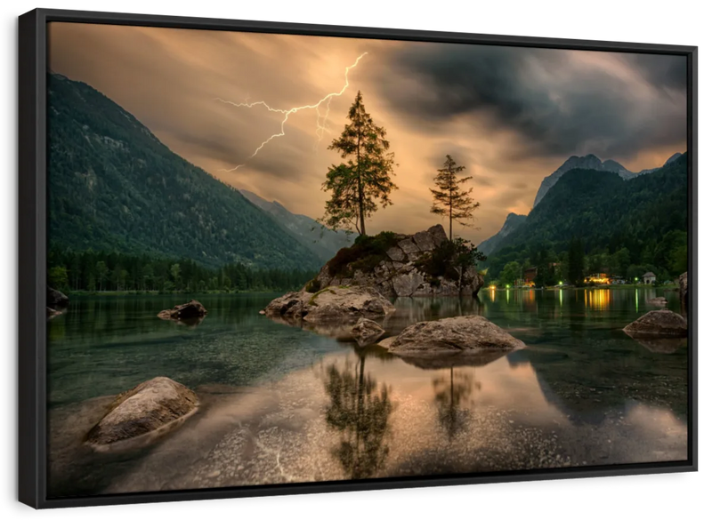 Magical Lakeside Mountain Wall Art