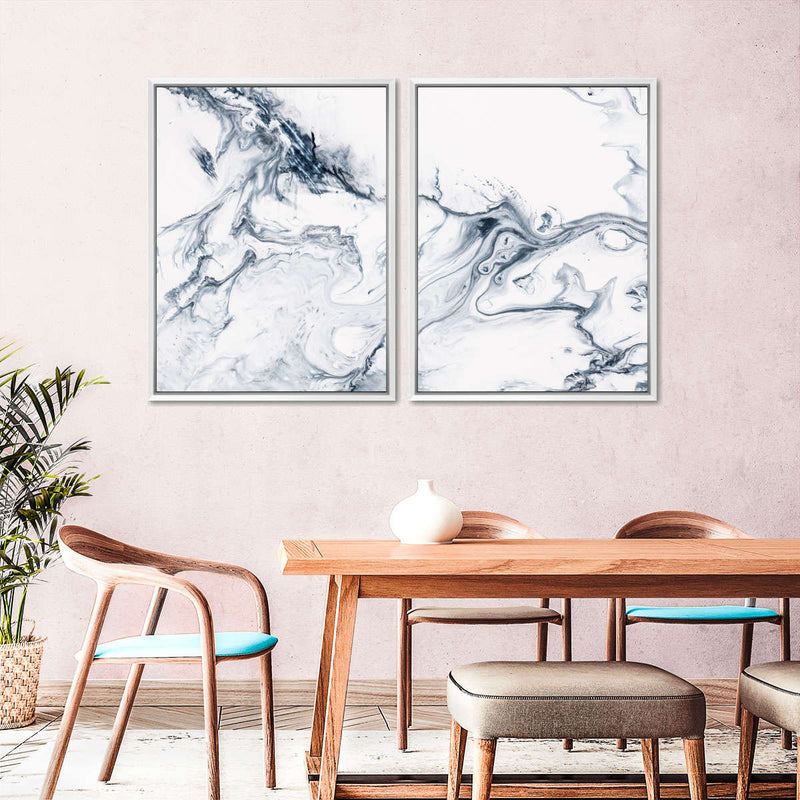 Grey And White Abstract Wall Art