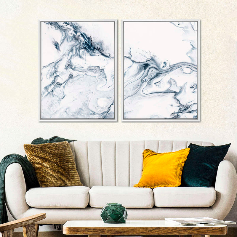 Grey And White Abstract Wall Art