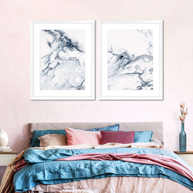 Grey And White Abstract Wall Art