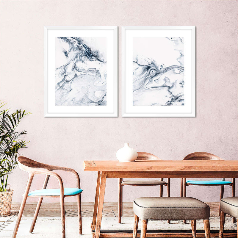 Grey And White Abstract Wall Art