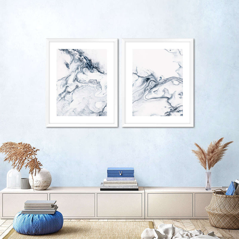 Grey And White Abstract Wall Art