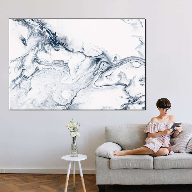 Grey And White Abstract Wall Art