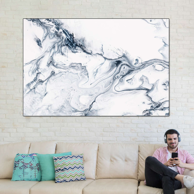 Grey And White Abstract Wall Art