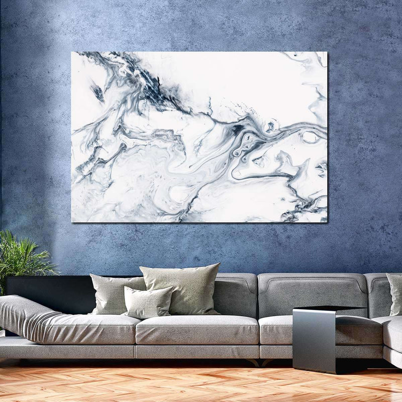 Grey And White Abstract Wall Art