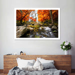 Stunning Autumn Waterfall Wall Art