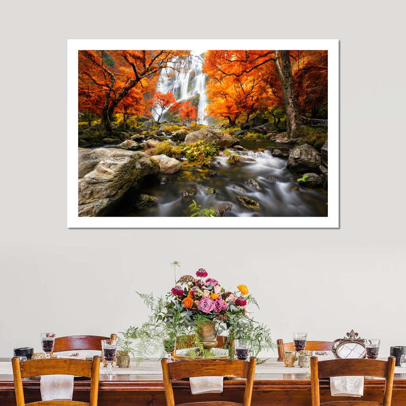 Stunning Autumn Waterfall Wall Art