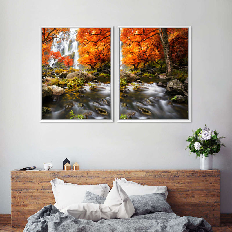 Stunning Autumn Waterfall Wall Art