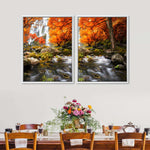 Stunning Autumn Waterfall Wall Art