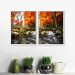 Stunning Autumn Waterfall Wall Art