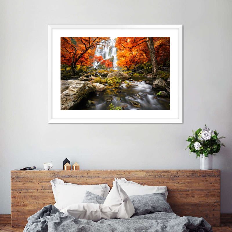 Stunning Autumn Waterfall Wall Art