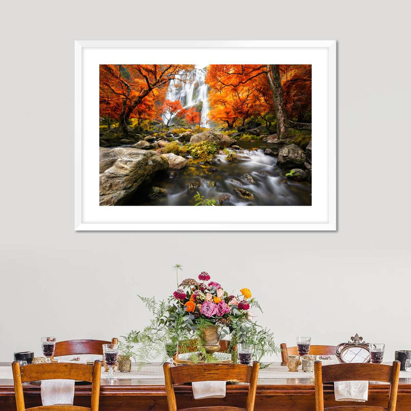 Stunning Autumn Waterfall Wall Art