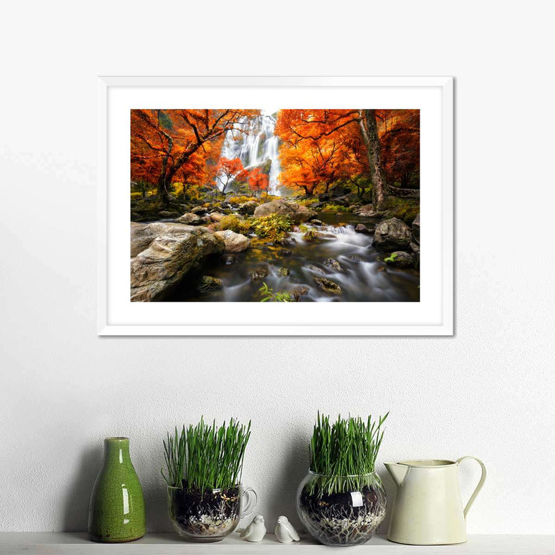 Stunning Autumn Waterfall Wall Art