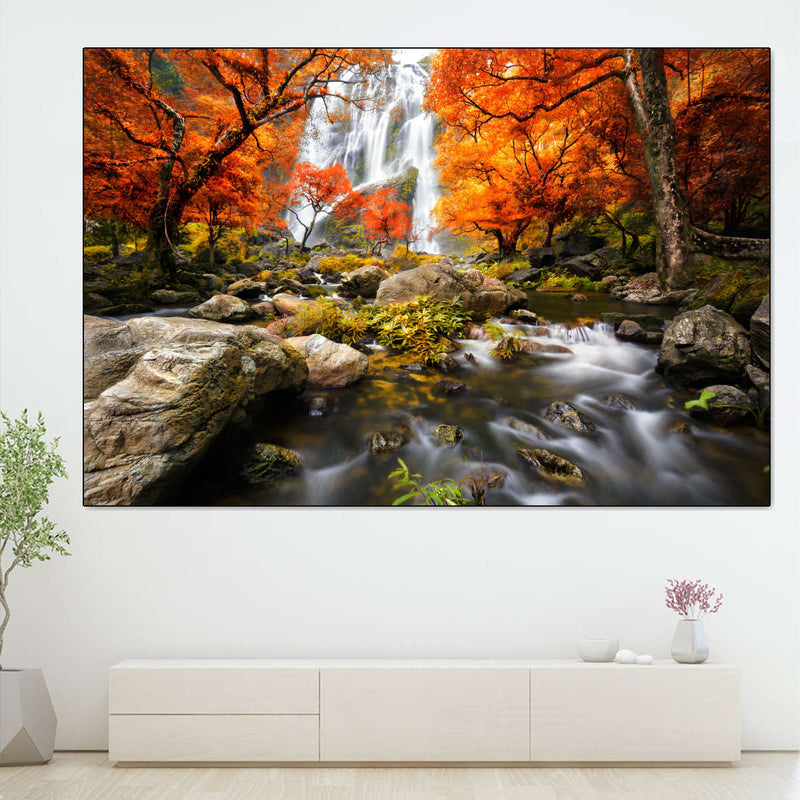 Stunning Autumn Waterfall Wall Art