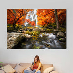 Stunning Autumn Waterfall Wall Art