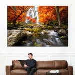 Stunning Autumn Waterfall Wall Art