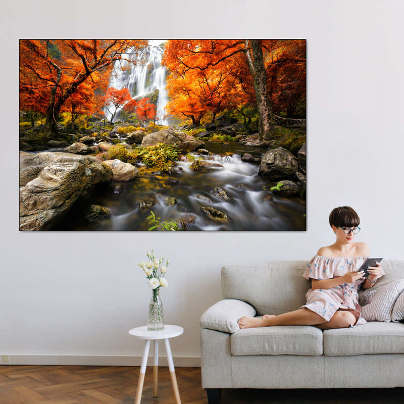 Stunning Autumn Waterfall Wall Art