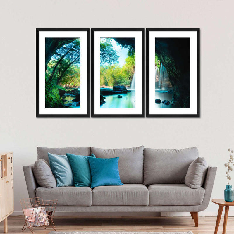 Thai Cave Waterfall Wall Art
